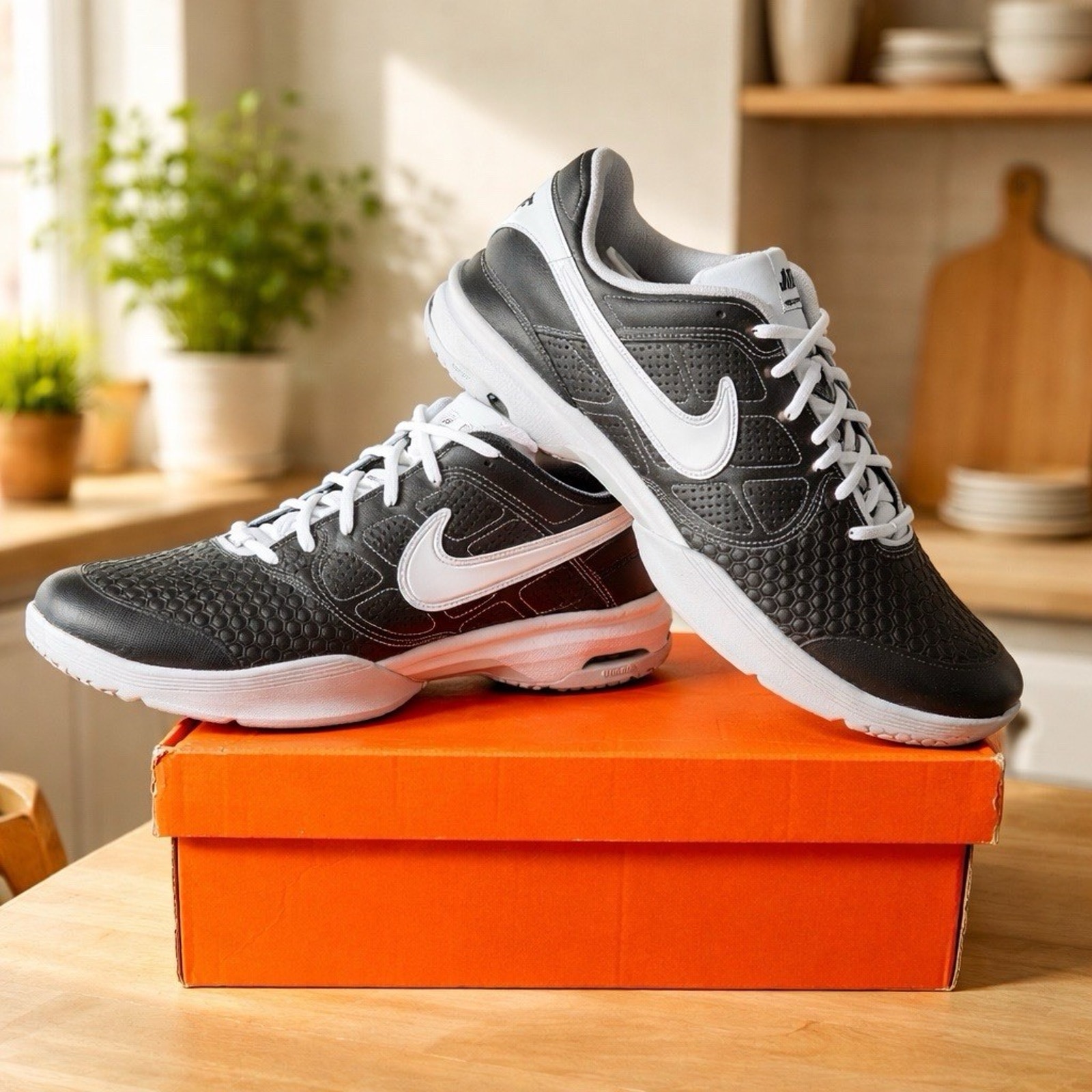 Size 15 Nike Courtballistec 4.1 Black/White/Pure Platinum Lightly Used Og Box